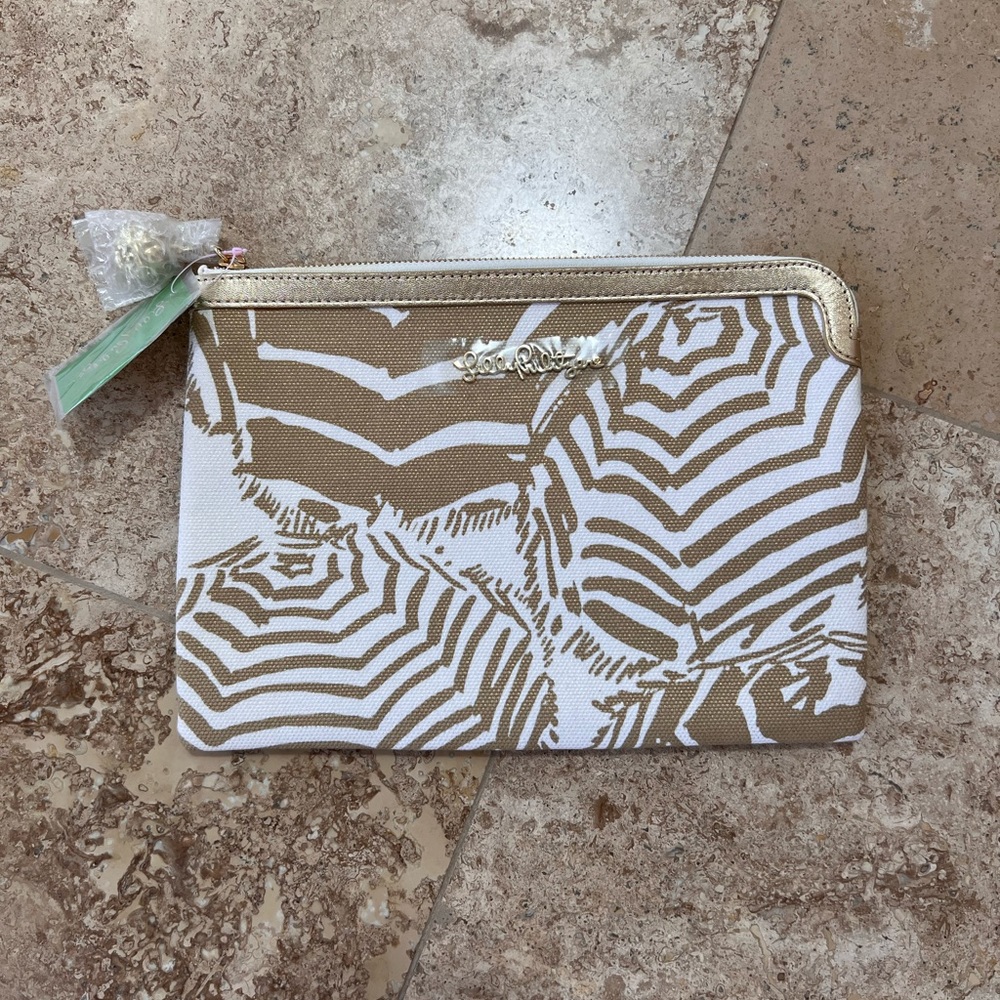 NWT Lilly Pulitzer Gold Clutch
